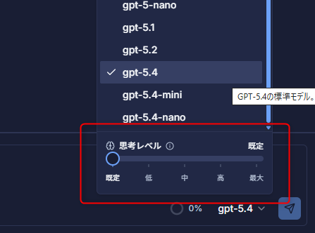 AIの思考レベル設定
